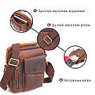 Вінтажна чоловіча сумка з натуральної шкіри 21293 Vintage Коричнева, фото 4