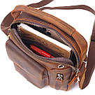 Вінтажна чоловіча сумка з натуральної шкіри 21293 Vintage Коричнева, фото 7