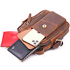 Вінтажна чоловіча сумка з натуральної шкіри 21293 Vintage Коричнева, фото 8