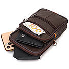 Сумка чоловіча на пояс із натуральної шкіри 21482 Vintage Коричнева, фото 7