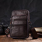 Сумка чоловіча на пояс із натуральної шкіри 21482 Vintage Коричнева, фото 8