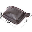 Стильна бананка для чоловіків із натуральної шкіри GRANDE PELLE 22814 Коричневий, фото 3