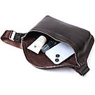 Стильна бананка для чоловіків із натуральної шкіри GRANDE PELLE 22814 Коричневий, фото 9