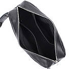 Прямокутна сумка-бананка для чоловіків із натуральної глянсової шкіри Shvigel 22825 Чорна, фото 7