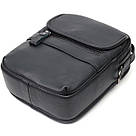 Практична чоловіча сумка на плече з натуральної шкіри Vintage 22247 Чорна, фото 3