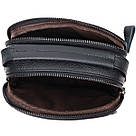 Практична чоловіча сумка на плече з натуральної шкіри Vintage 22247 Чорна, фото 6