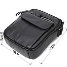 Вертикальна чоловіча сумка на плече з натуральної шкіри Vintage 22248 Чорна, фото 3