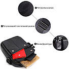 Вертикальна чоловіча сумка на плече з натуральної шкіри Vintage 22248 Чорна, фото 4