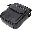 Вертикальна чоловіча сумка на плече з натуральної шкіри Vintage 22248 Чорна, фото 5