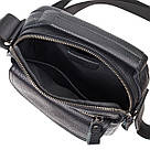 Вертикальна чоловіча сумка на плече з натуральної шкіри Vintage 22248 Чорна, фото 6