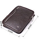 Чоловіча прямокутна сумка бананка з гладкої натуральної шкіри GRANDE PELLE 22880 Коричневий, фото 3