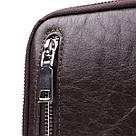 Чоловіча прямокутна сумка бананка з гладкої натуральної шкіри GRANDE PELLE 22880 Коричневий, фото 5