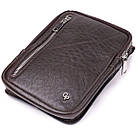 Чоловіча прямокутна сумка бананка з гладкої натуральної шкіри GRANDE PELLE 22880 Коричневий, фото 6