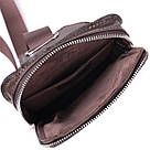 Чоловіча прямокутна сумка бананка з гладкої натуральної шкіри GRANDE PELLE 22880 Коричневий, фото 8