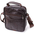 Невелика вертикальна сумка з ручкою для чоловіків з натуральної шкіри Vintage 22865 Коричневий, фото 2