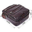 Невелика вертикальна сумка з ручкою для чоловіків з натуральної шкіри Vintage 22865 Коричневий, фото 3