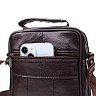 Невелика вертикальна сумка з ручкою для чоловіків з натуральної шкіри Vintage 22865 Коричневий, фото 6