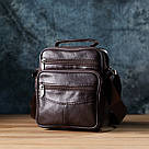 Невелика вертикальна сумка з ручкою для чоловіків з натуральної шкіри Vintage 22865 Коричневий, фото 9