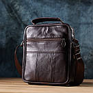 Невелика вертикальна сумка з ручкою для чоловіків з натуральної шкіри Vintage 22865 Коричневий, фото 10