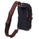 Незвичайна плечова сумка для чоловіків із щільного текстилю Vintage 22187 Чорний, фото 2