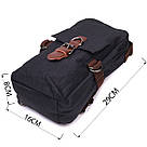 Незвичайна плечова сумка для чоловіків із щільного текстилю Vintage 22187 Чорний, фото 3