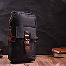 Незвичайна плечова сумка для чоловіків із щільного текстилю Vintage 22187 Чорний, фото 9