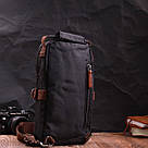 Незвичайна плечова сумка для чоловіків із щільного текстилю Vintage 22187 Чорний, фото 10