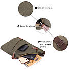 Зручна сумка через плече для чоловіків із текстилю Vintage 22197 Оливковий, фото 4