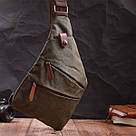 Зручна сумка через плече для чоловіків із текстилю Vintage 22197 Оливковий, фото 9