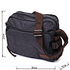 Чоловіча сумка месенджер із щільного текстилю Vintage 22204 Чорний, фото 3