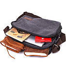 Чоловіча сумка месенджер із щільного текстилю Vintage 22204 Чорний, фото 8