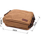 Містка чоловіча сумка месенджер із щільного текстилю Vintage 22205 Коричневий, фото 3