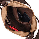 Містка чоловіча сумка месенджер із щільного текстилю Vintage 22205 Коричневий, фото 8