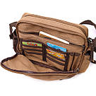 Містка чоловіча сумка месенджер із щільного текстилю Vintage 22205 Коричневий, фото 9