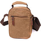 Практична невелика чоловіча сумка із щільного текстилю Vintage 22220 Коричневий, фото 2