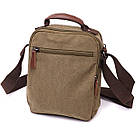 Сумка листоноша на плече із щільного текстилю Vintage 22228 Оливковий, фото 2