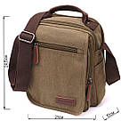 Сумка листоноша на плече із щільного текстилю Vintage 22228 Оливковий, фото 3