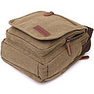 Сумка листоноша на плече із щільного текстилю Vintage 22228 Оливковий, фото 5