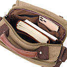 Сумка листоноша на плече із щільного текстилю Vintage 22228 Оливковий, фото 7