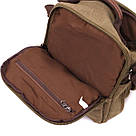 Сумка листоноша на плече із щільного текстилю Vintage 22228 Оливковий, фото 8