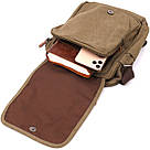 Сумка листоноша на плече із щільного текстилю Vintage 22228 Оливковий, фото 9