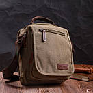 Сумка листоноша на плече із щільного текстилю Vintage 22228 Оливковий, фото 10