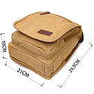 Чоловіча сумка листоноша на плече із щільного текстилю Vintage 22229 Пісочний, фото 3