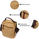 Чоловіча сумка листоноша на плече із щільного текстилю Vintage 22229 Пісочний, фото 4