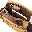 Чоловіча сумка листоноша на плече із щільного текстилю Vintage 22229 Пісочний, фото 7