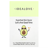 Idealove, Superfood Skin Savior, маска із суперфудами, авокадо, 5 шт. по 20 мл, фото 2