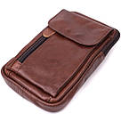 Відмінна чоловіча сумка на пояс із натуральної шкіри Vintage 22564 Коричневий, фото 3