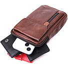 Відмінна чоловіча сумка на пояс із натуральної шкіри Vintage 22564 Коричневий, фото 5