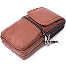 Сумка-барсетка на пояс шкіряна Vintage 22565 Світло-коричнева, фото 3