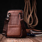 Сумка-барсетка на пояс шкіряна Vintage 22565 Світло-коричнева, фото 7